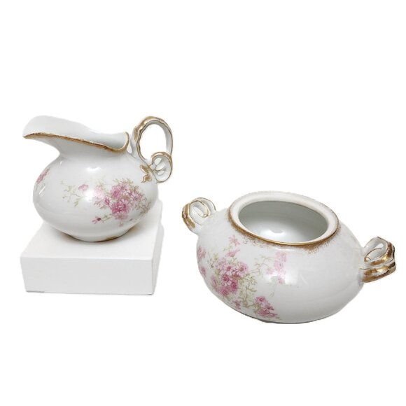 Antique CH Field Haviland Limoges GDA France Porcelain Cream Pitcher/Sugar Dish - Picture 2 of 14